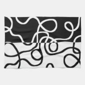 Lineare Überzeugung I: Abstrakt Schwarz & Weiß Geschirrtuch (Horizontal)