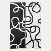 Lineare Überzeugung I: Abstrakt Schwarz & Weiß Geschirrtuch (Vertikal)