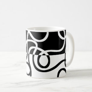 Lineare Überzeugung I: Abstrakt Schwarz & Weiß Kaffeetasse