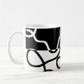 Lineare Überzeugung I: Abstrakt Schwarz & Weiß Kaffeetasse (Links)