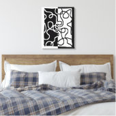 Lineare Überzeugung I: Abstrakt Schwarz & Weiß Leinwanddruck (Insitu (Schlafzimmer))