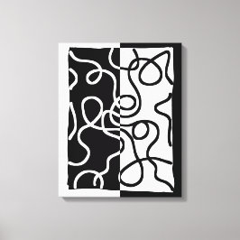 Lineare Überzeugung I: Abstrakt Schwarz & Weiß Leinwanddruck