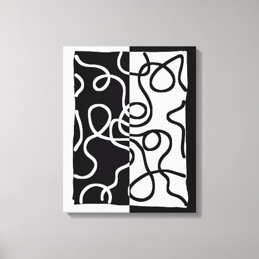 Lineare Überzeugung I: Abstrakt Schwarz & Weiß Leinwanddruck (Vorderseite)