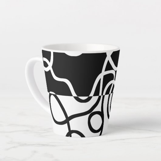 Lineare Überzeugung I: Abstrakt Schwarz & Weiß Milchtasse (Linke Ecke)