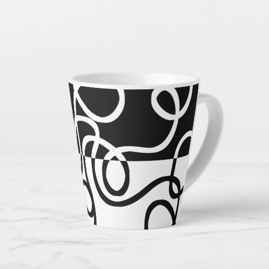 Lineare Überzeugung I: Abstrakt Schwarz & Weiß Milchtasse (Rechte Ecke)