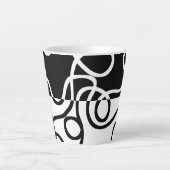Lineare Überzeugung I: Abstrakt Schwarz & Weiß Milchtasse (Vorderseite)