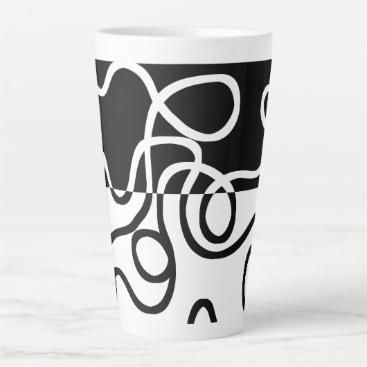 Lineare Überzeugung I: Abstrakt Schwarz & Weiß Milchtasse (Vorderseite)