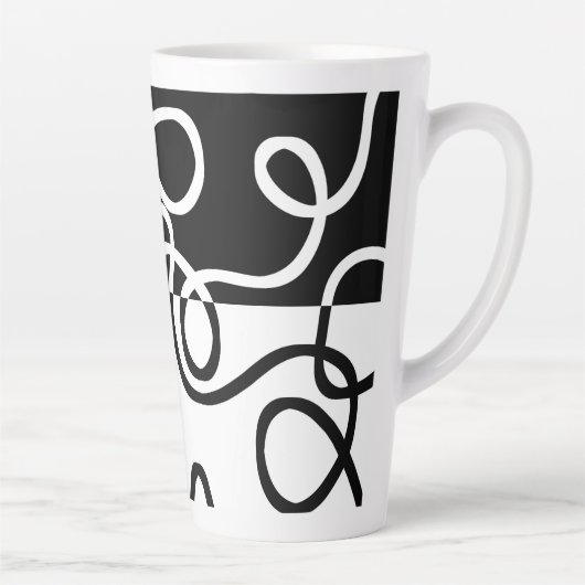 Lineare Überzeugung I: Abstrakt Schwarz & Weiß Milchtasse (Rechts)