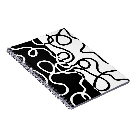 Lineare Überzeugung I: Abstrakt Schwarz & Weiß Notizblock (Rechte Seite)