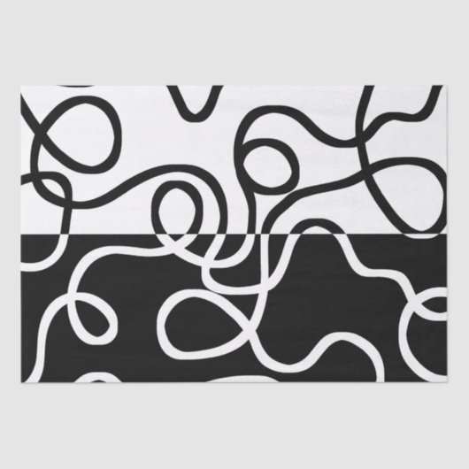 Lineare Überzeugung I: Abstrakt Schwarz & Weiß Seidenpapier (Vorderseite)