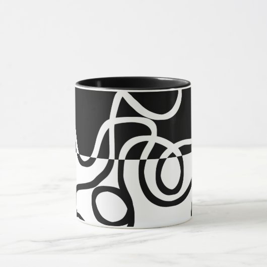 Lineare Überzeugung I: Abstrakt Schwarz & Weiß Tasse (Zentrum)