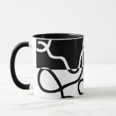 Lineare Überzeugung I: Abstrakt Schwarz & Weiß Tasse (Links)