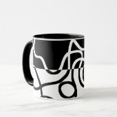 Lineare Überzeugung I: Abstrakt Schwarz & Weiß Tasse (Vorderseite Links)