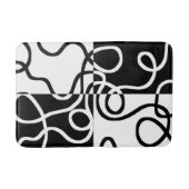 Lineare Überzeugung II: Abstrakt Schwarz und Weiß Badematte (Vorderseite)