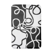 Lineare Überzeugung II: Abstrakt Schwarz und Weiß Badematte (Vorderseite Vertikal)