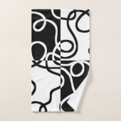 Lineare Überzeugung II: Abstrakt Schwarz und Weiß Badhandtuch Set (Handtuch)