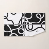 Lineare Überzeugung II: Abstrakt Schwarz und Weiß Badhandtuch Set (Handtuch)