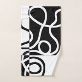 Lineare Überzeugung II: Abstrakt Schwarz und Weiß Badhandtuch Set (Handtuch)