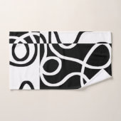 Lineare Überzeugung II: Abstrakt Schwarz und Weiß Badhandtuch Set (Handtuch)