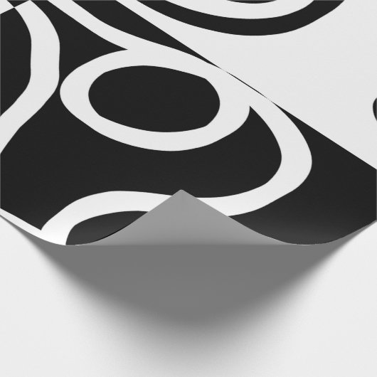 Lineare Überzeugung II: Abstrakt Schwarz und Weiß Geschenkpapier (Ecke)