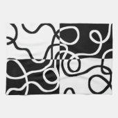 Lineare Überzeugung II: Abstrakt Schwarz und Weiß Geschirrtuch (Horizontal)
