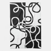 Lineare Überzeugung II: Abstrakt Schwarz und Weiß Geschirrtuch (Vertikal)