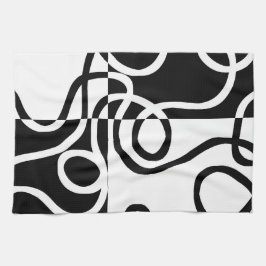 Lineare Überzeugung II: Abstrakt Schwarz und Weiß Geschirrtuch