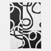 Lineare Überzeugung II: Abstrakt Schwarz und Weiß Geschirrtuch (Vertikal)