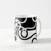 Lineare Überzeugung II: Abstrakt Schwarz und Weiß Kaffeetasse (VorderseiteRechts)