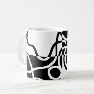 Lineare Überzeugung II: Abstrakt Schwarz und Weiß Kaffeetasse