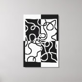 Lineare Überzeugung II: Abstrakt Schwarz und Weiß Leinwanddruck (Vorderseite)