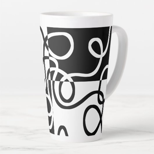 Lineare Überzeugung II: Abstrakt Schwarz und Weiß Milchtasse (Rechte Ecke)