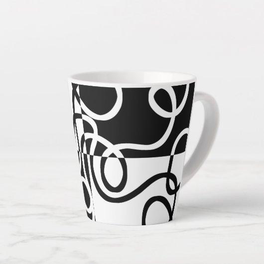 Lineare Überzeugung II: Abstrakt Schwarz und Weiß Milchtasse (Rechte Ecke)