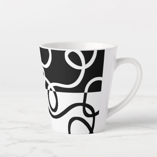 Lineare Überzeugung II: Abstrakt Schwarz und Weiß Milchtasse (Rechts)