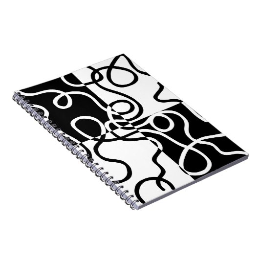 Lineare Überzeugung II: Abstrakt Schwarz und Weiß Notizblock (Rechte Seite)