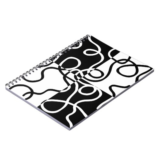 Lineare Überzeugung II: Abstrakt Schwarz und Weiß Notizblock (Linke Seite)