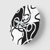 Lineare Überzeugung II: Abstrakt Schwarz und Weiß Runde Wanduhr (Winkel)