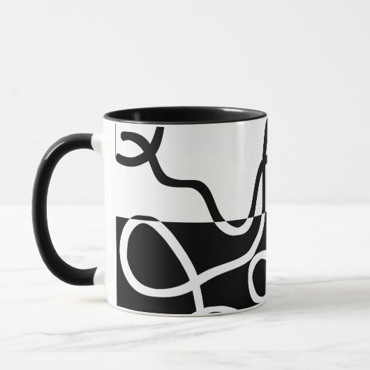 Lineare Überzeugung II: Abstrakt Schwarz und Weiß Tasse (Links)