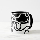 Lineare Überzeugung II: Abstrakt Schwarz und Weiß Tasse (VorderseiteRechts)