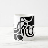 Lineare Überzeugung II: Abstrakt Schwarz und Weiß Verwandlungstasse (Mittel)