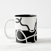 Lineare Überzeugung II: Abstrakt Schwarz und Weiß Zweifarbige Tasse (Links)
