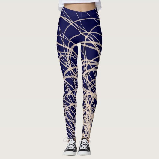 Lineare Waves2 Blau - Leggings (Vorderseite)