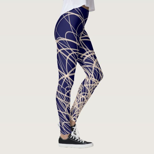 Lineare Waves2 Blau - Leggings (Rechts)