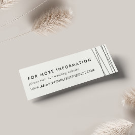 Lineare Website-Karten für Hochzeiten | Schwarz/We