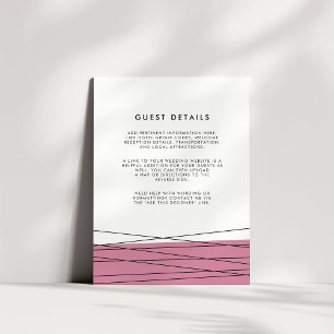 Lineare Wedding Guest Details Card   Marsala Begleitkarte