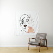 Lineare weibliche Schönheit einfache Gesicht botan Wandteppich (Beispiel)