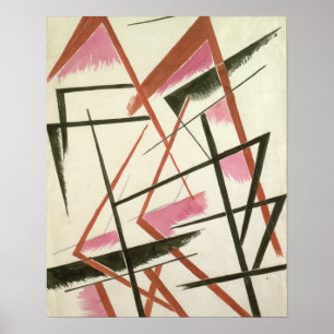 Linearer Bau, c.1921 (Gouache auf Papier) Poster