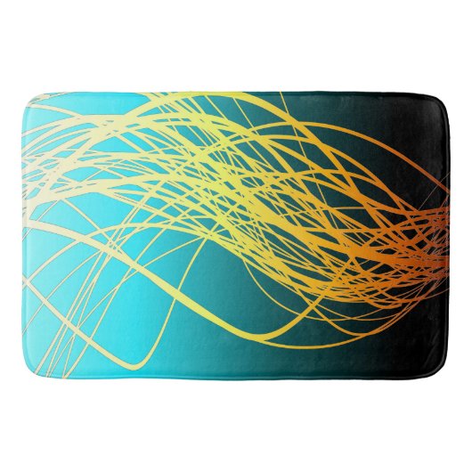 Linearer Fluss-blaues Gold - Bad-Matte Badematte (Vorderseite)