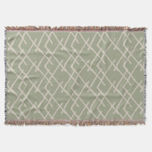 Linearer Webstoff Warm Beige & Moos Decke