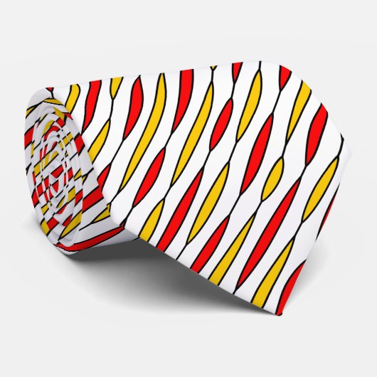 Lineares Leaf 05 (Diagonal) Krawatte (Gerollt)